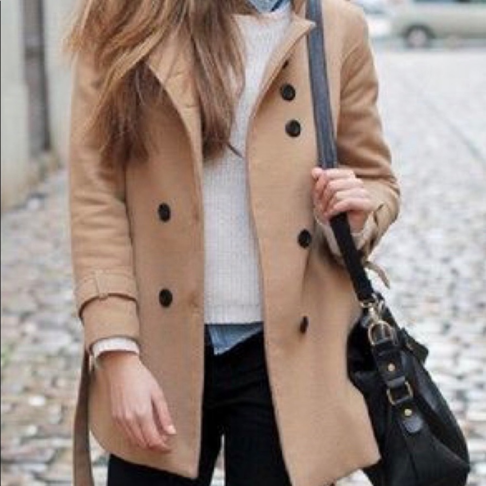 Women’s Brown Wool Peacoat